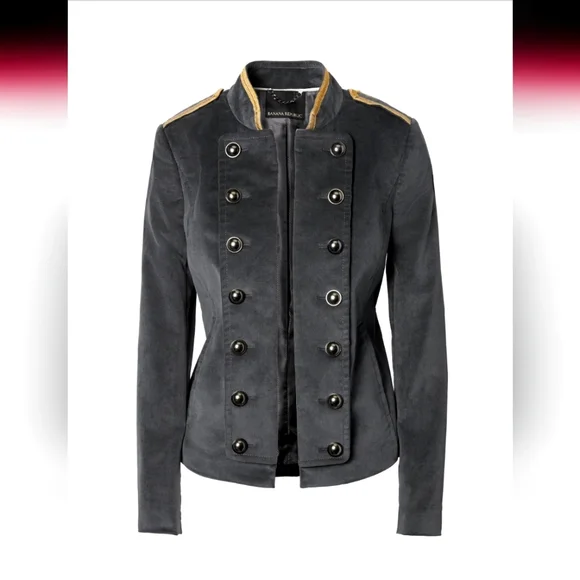 NWT Gray Banana Republic × Olivia Palermo Military Jacket/ Blazer - Picture 1 of 7